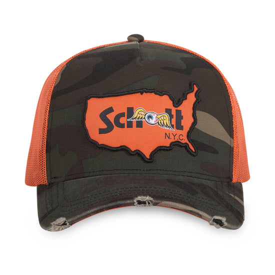 VON DUTCH X SCHOTT - TRUCKER KAKI  SNAPBACK